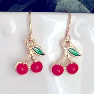 New Cherry Dangling Handmade Earrings Mini Food Fruit Summer Picnic Beach Gifts